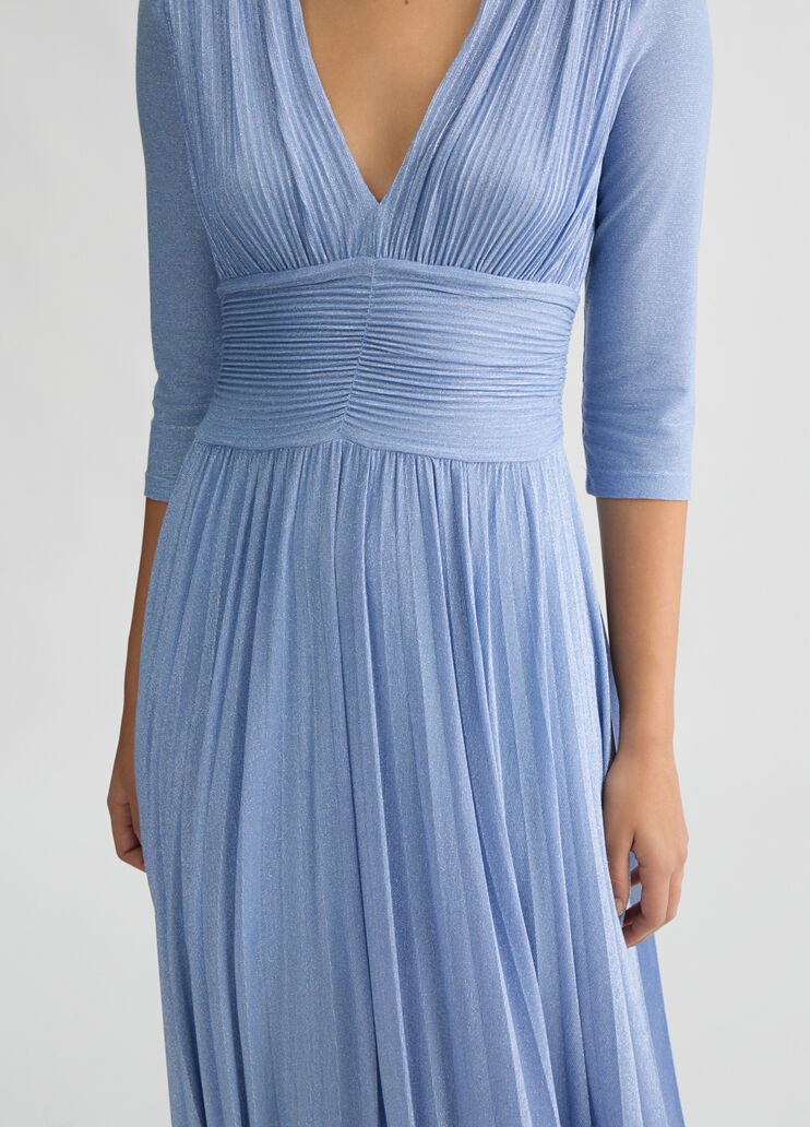 Long light blue pleated dress light blue Liu Jo - large image number 4 Long light blue pleated dress light blue Liu Jo - large image number 4