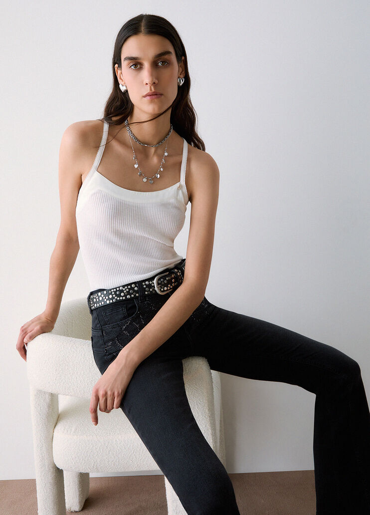 Cross-Back Knit Top white wool Liu Jo - medium