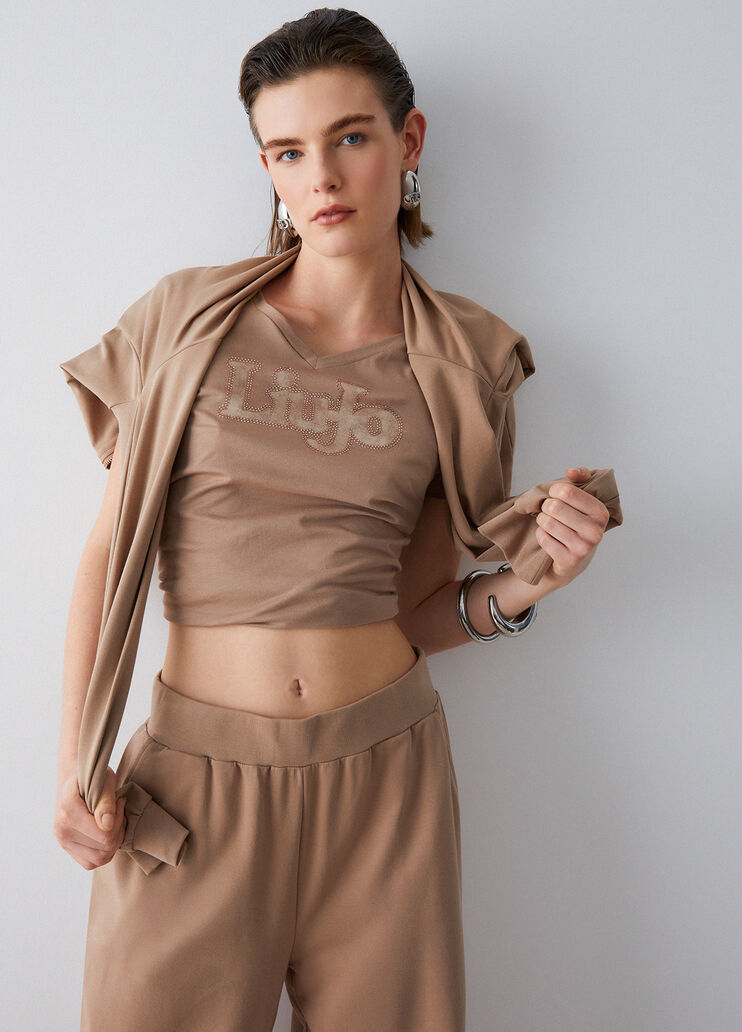 V-neck T-shirt beige Liu Jo - medium