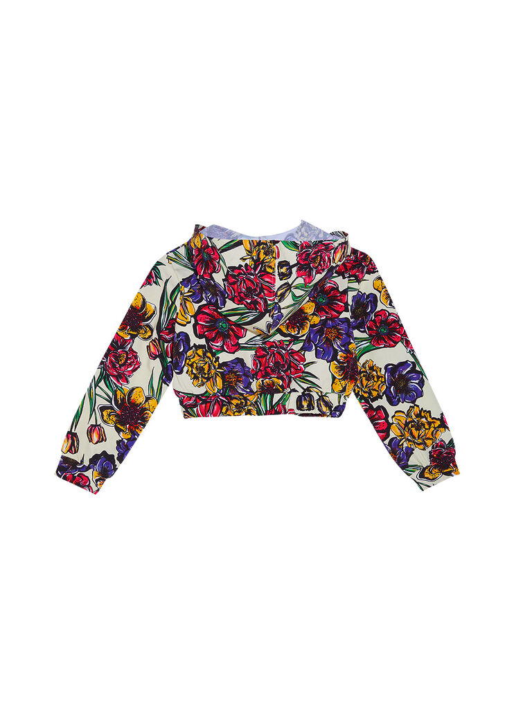 Floral sweatshirt with zip and hood floral Liu Jo - large image number 1 Floral sweatshirt with zip and hood floral Liu Jo - large image number 1