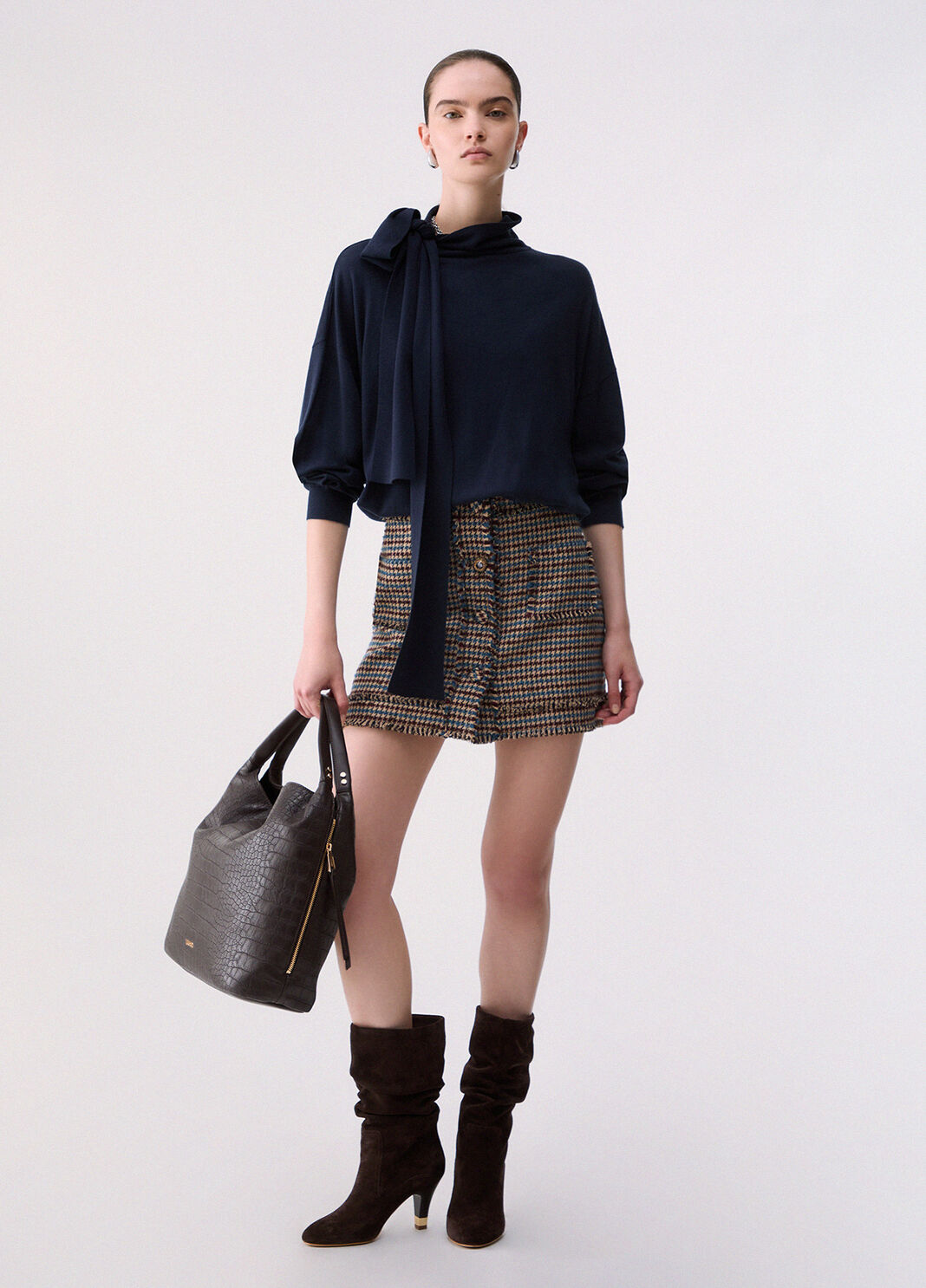 Knit in wool with bow dark blue Liu Jo - large image number 5