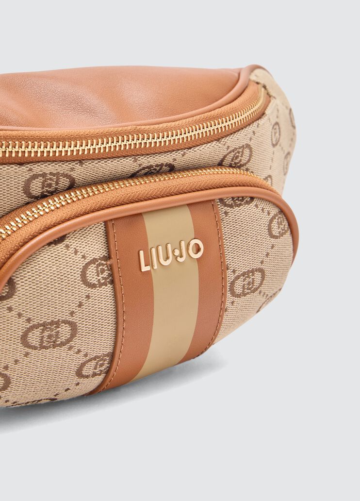 Jacquard belt bag with logo beige Liu Jo - medium Jacquard belt bag with logo beige Liu Jo - medium