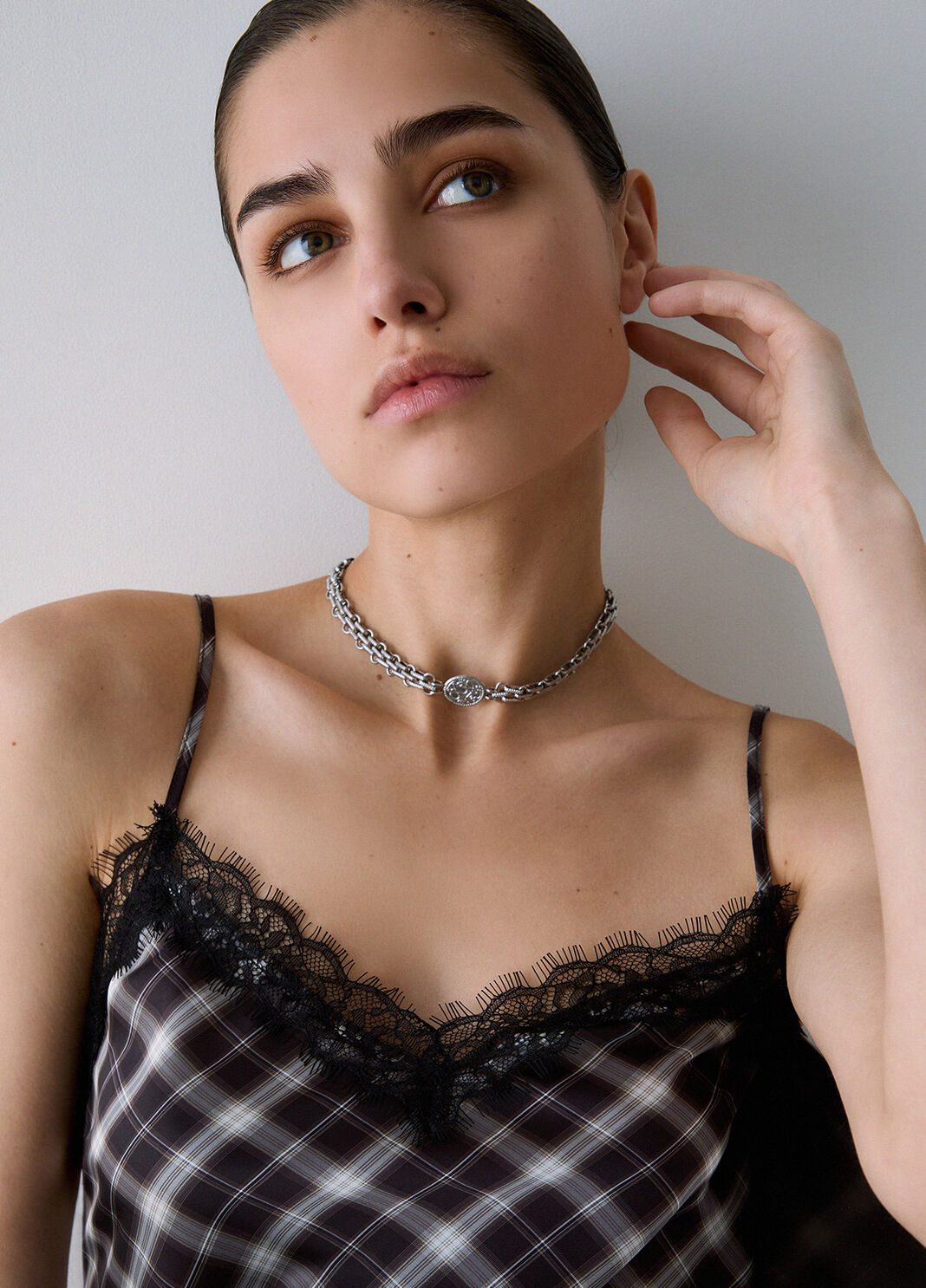 Collier avec m&eacute;daille grav&eacute;e argent Liu Jo - large image number 0