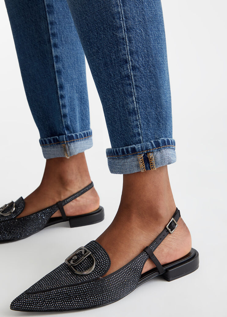 Jean boyfriend à taille basse bleu foncé Liu Jo - large image number 2