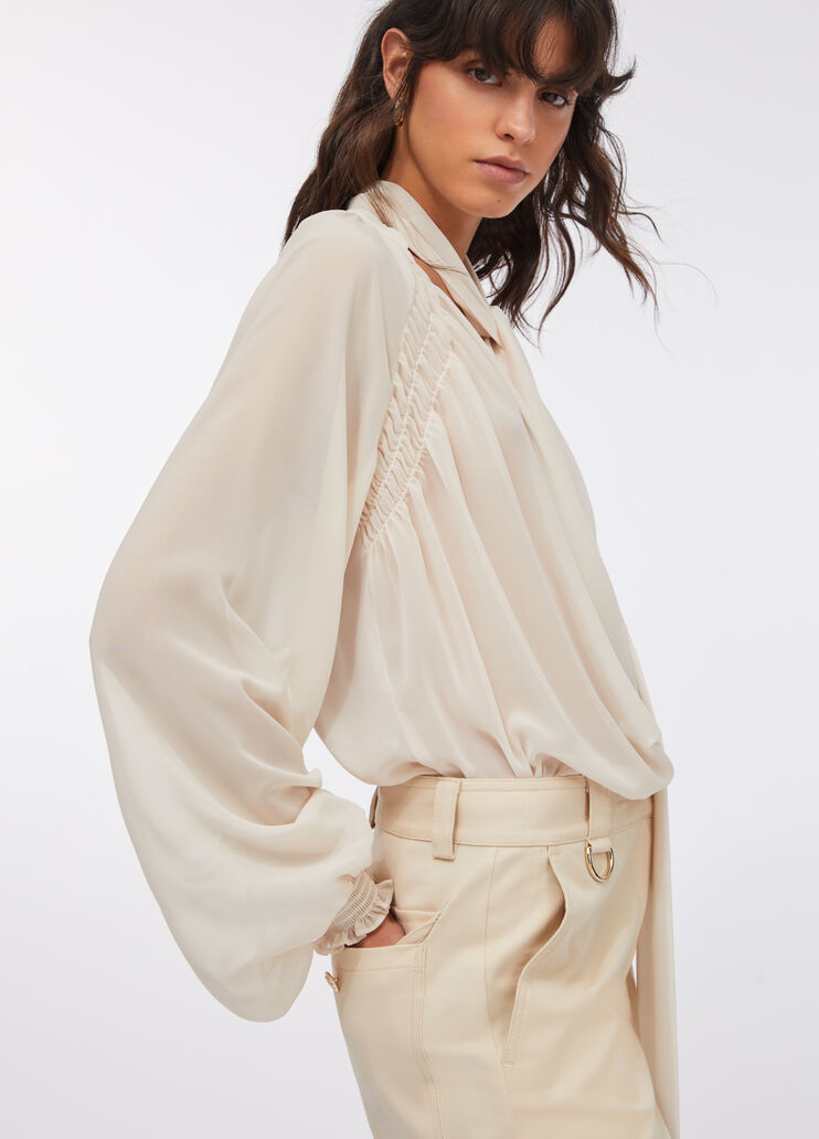 Bluse aus Georgette Elfenbein Liu Jo - large image number 3
