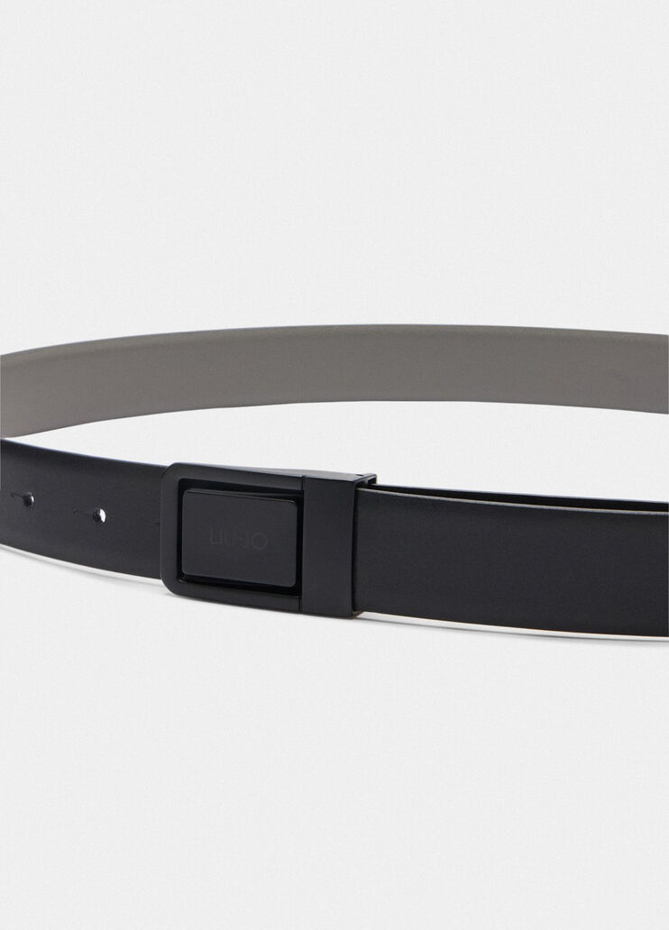 Leather belt with logo buckle grey Liu Jo - large image number 3