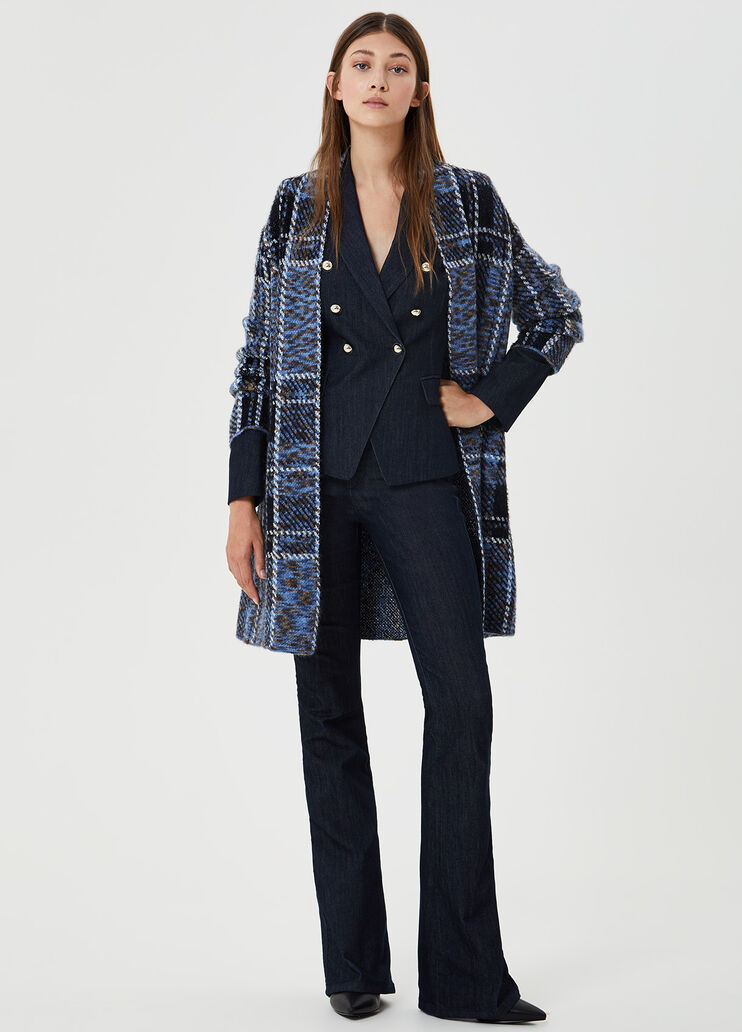 Jacquard coat with belt Black Liu Jo - large image number 3 Jacquard coat with belt Black Liu Jo - large image number 3