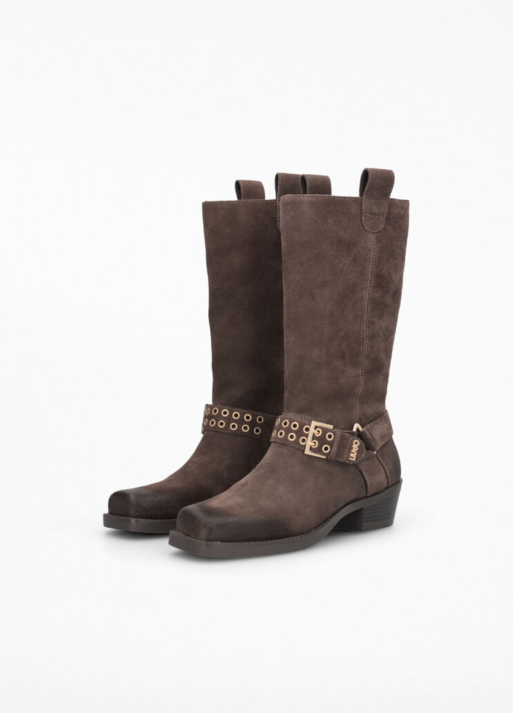 Suede Texan boots ebony Liu Jo - large image number 1  Suede Texan boots ebony Liu Jo - large image number 1