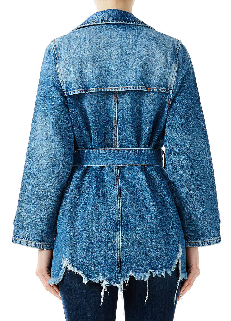 Short denim trench coat Blue denim Liu Jo - large image number 1