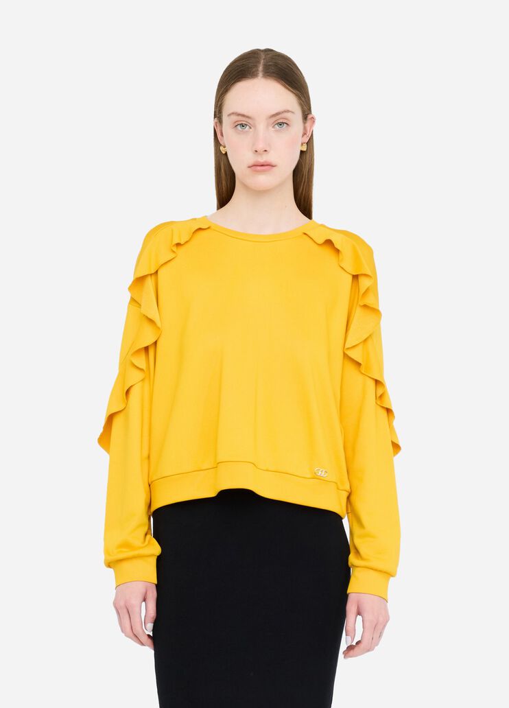 Sweatshirt with ruching dark gold Liu Jo - medium Sweatshirt with ruching dark gold Liu Jo - medium