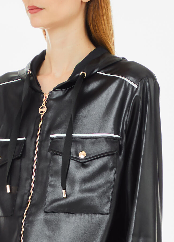 Sweatshirt aus beschichtetem Gewebe schwarz Liu Jo - large image number 2