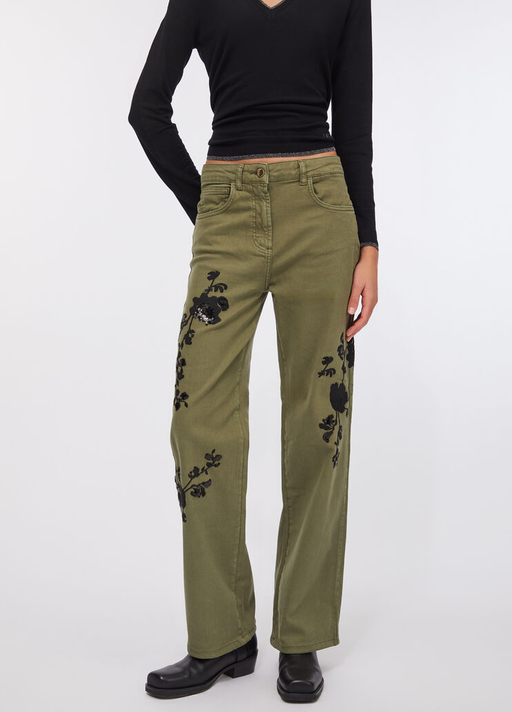 Trousers with embroidery green Liu Jo - large image number 0