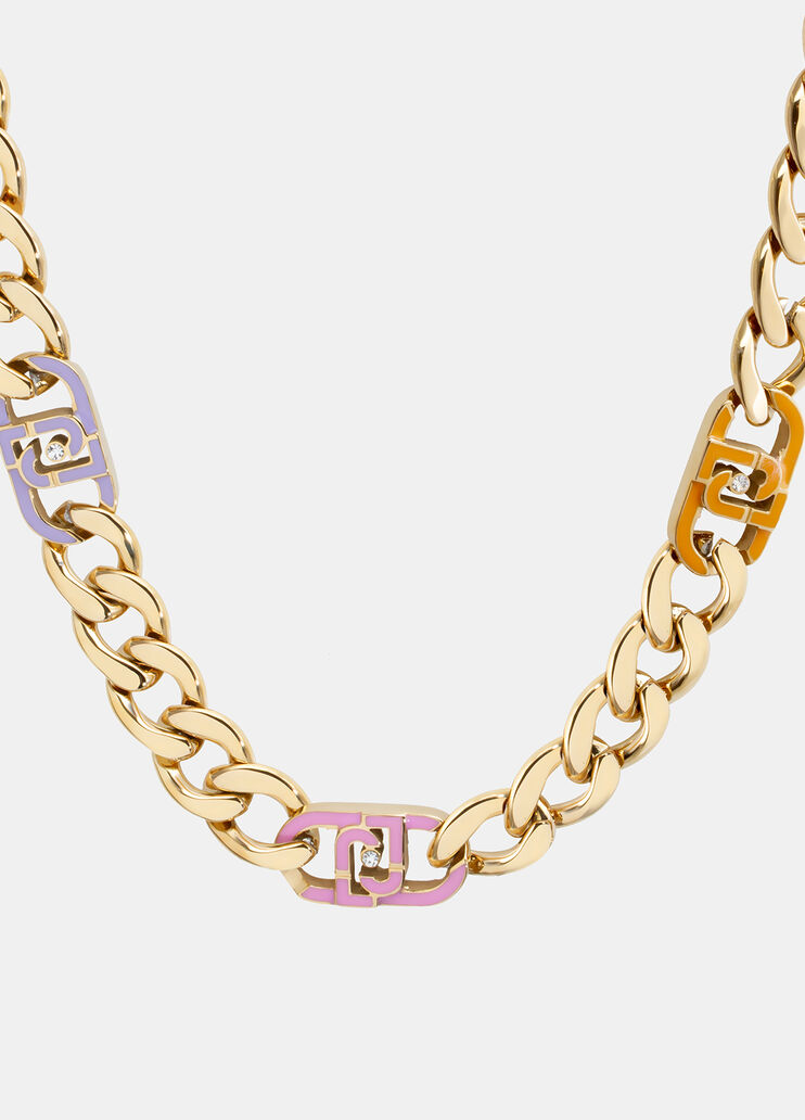 Collier avec monogrammes émaillés multicolore Liu Jo - large image number 1 Collier avec monogrammes émaillés multicolore Liu Jo - large image number 1