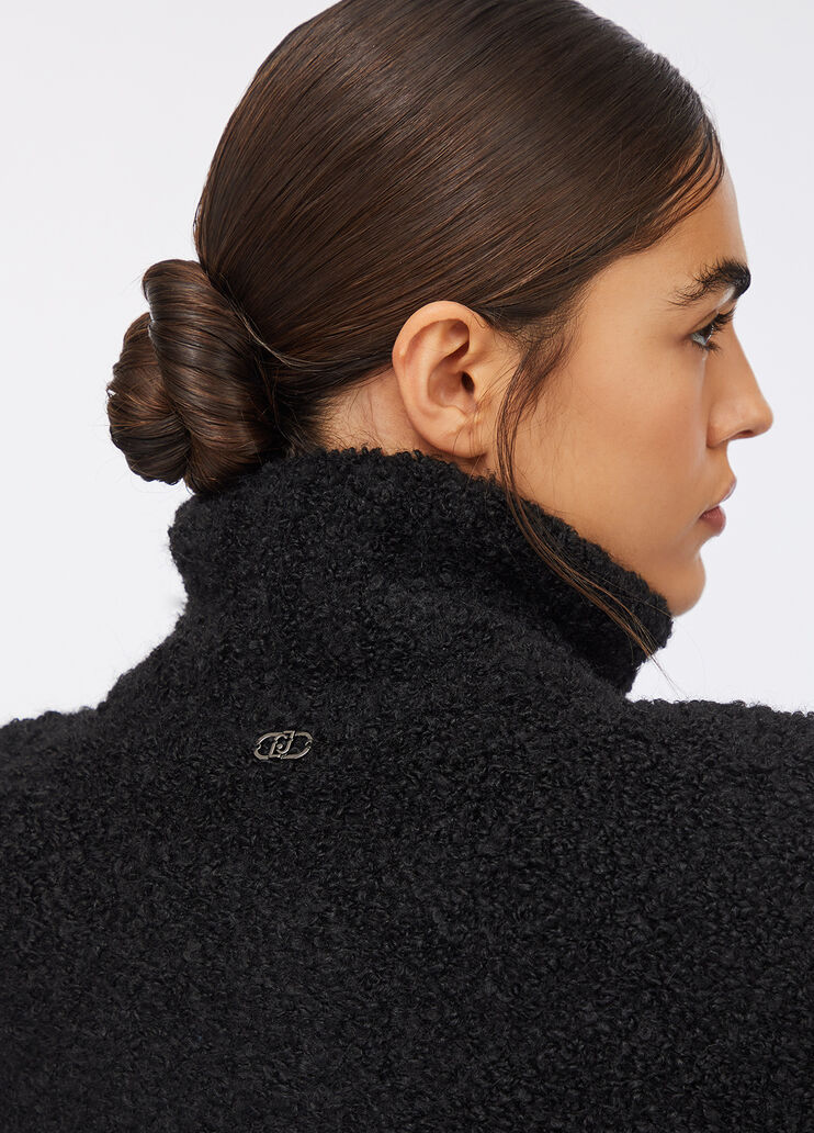 Bouclé knit coat black Liu Jo - large image number 3