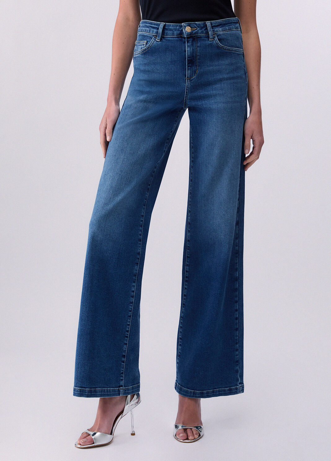 Flare-Jeans mit hohem Bund Dunkles Denimblau Liu Jo - large image number 0