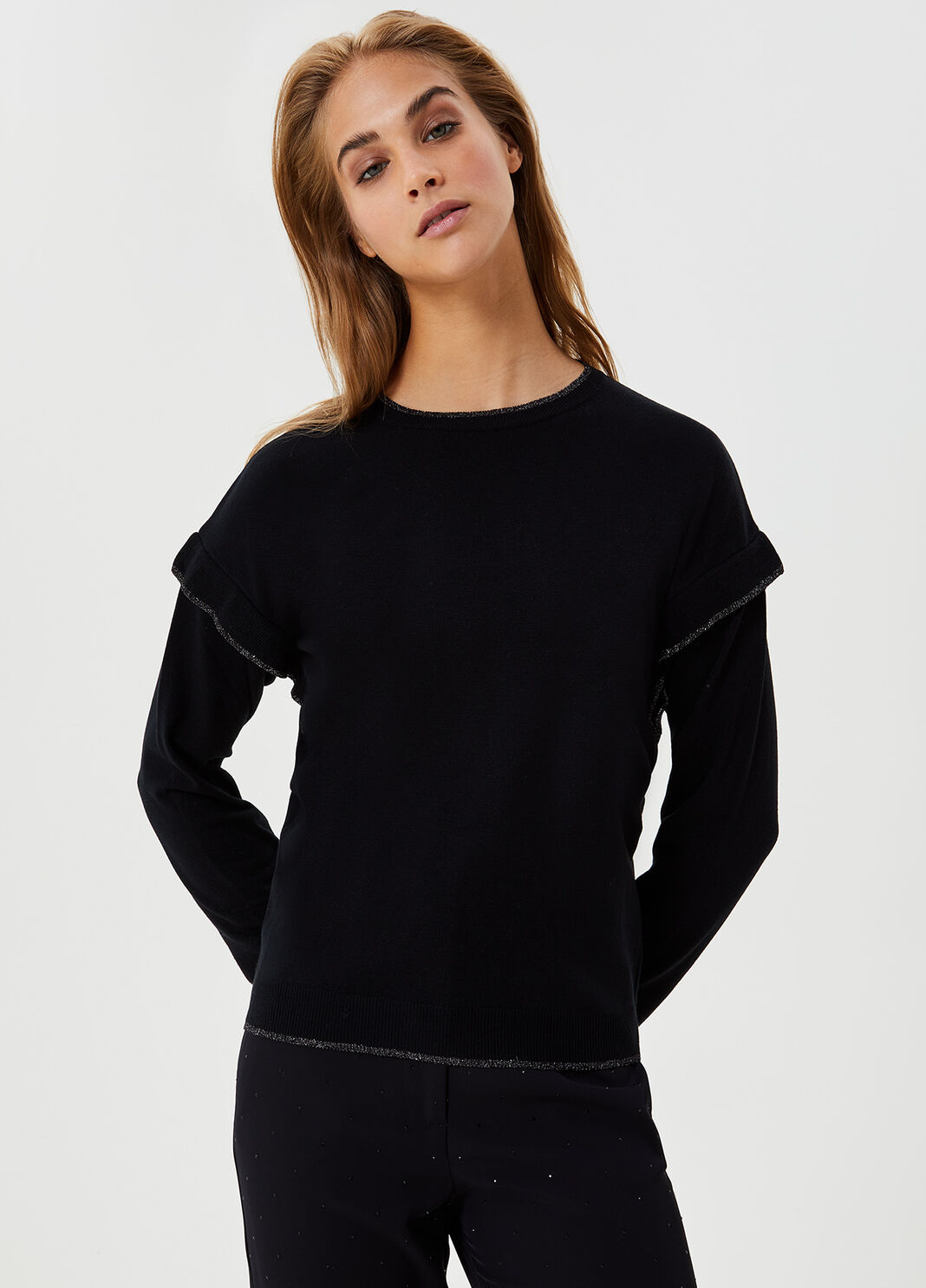 Maglia con rouches Nero Liu Jo - large image number 0