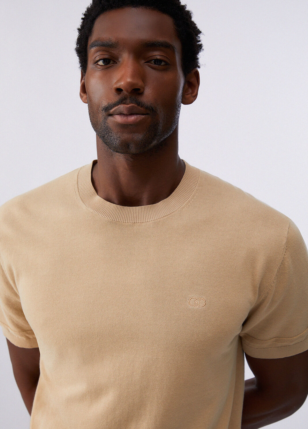 Camiseta de crep&eacute; de algod&oacute;n beige Liu Jo - large image number 4