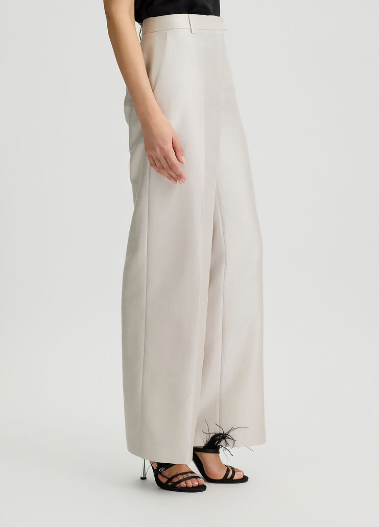 Long shantung trousers light beige Liu Jo - large image number 3 Long shantung trousers light beige Liu Jo - large image number 3