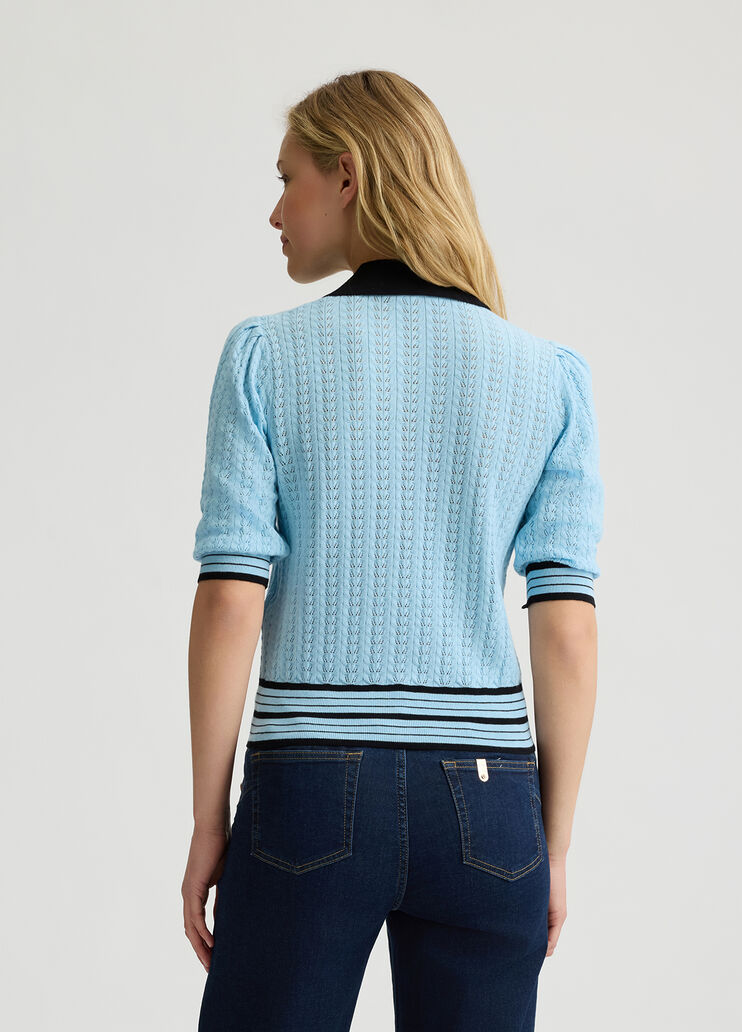 Cotton and cashmere cardigan light blue Liu Jo - large image number 1 Cotton and cashmere cardigan light blue Liu Jo - large image number 1