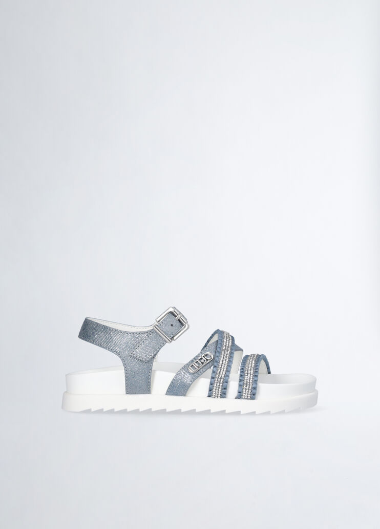 Girl’s sandals with rhinestones denim Liu Jo - medium Girl’s sandals with rhinestones denim Liu Jo - medium