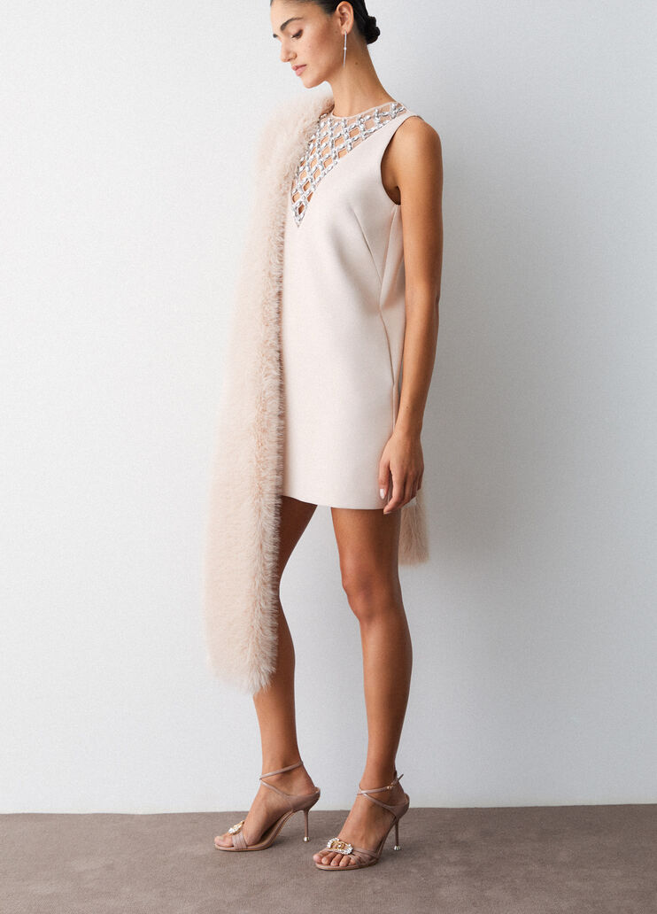 Robe courte avec broderies de bijoux blanc Liu Jo - large image number 2