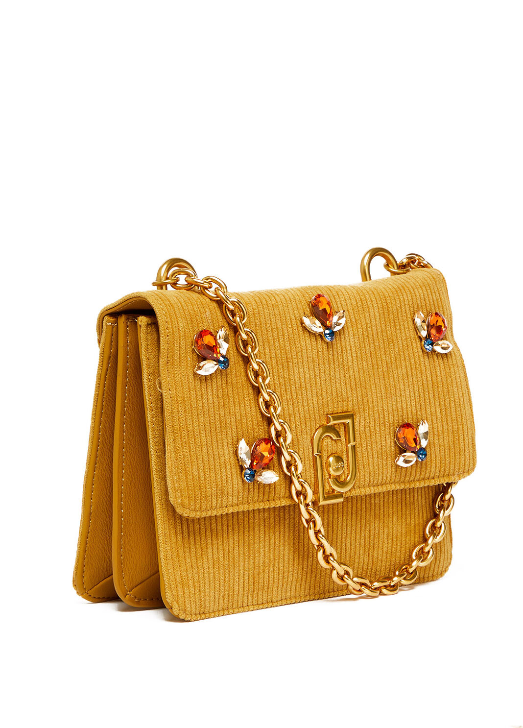 Borsa a mano in velluto con strass giallo Liu Jo - large image number 1