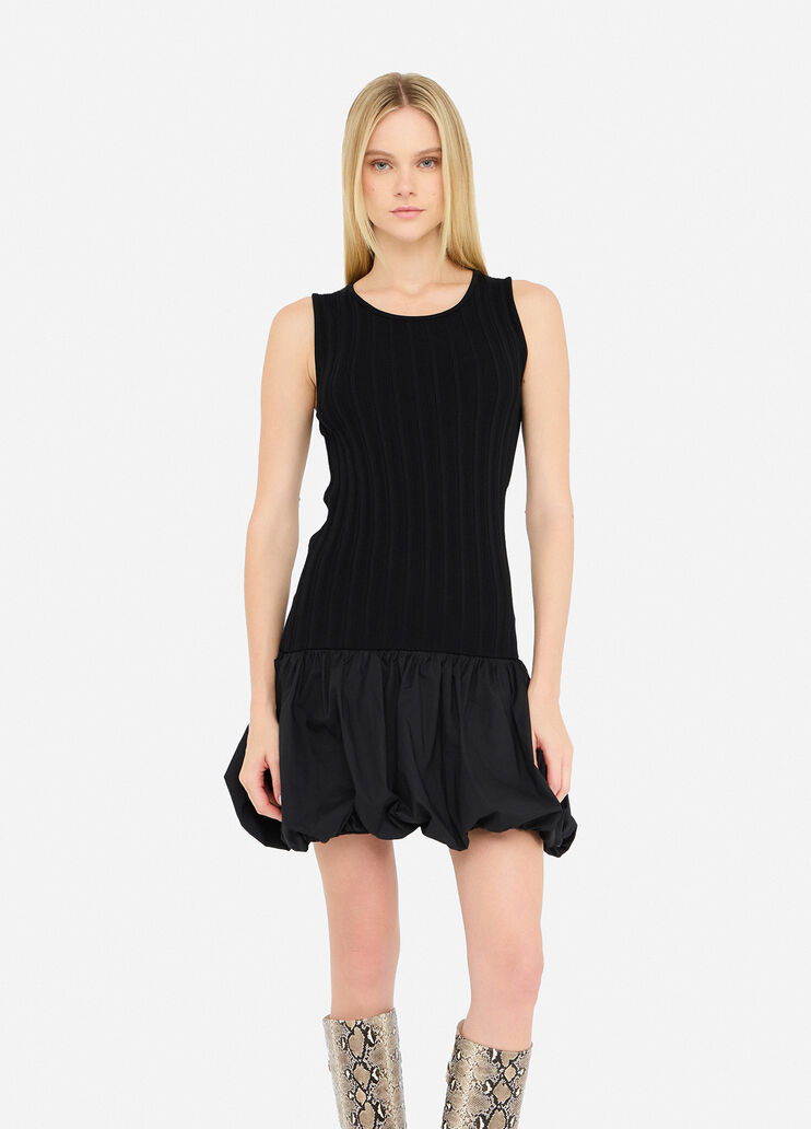 Long knit and poplin dress black Liu Jo - large image number 0 Long knit and poplin dress black Liu Jo - large image number 0