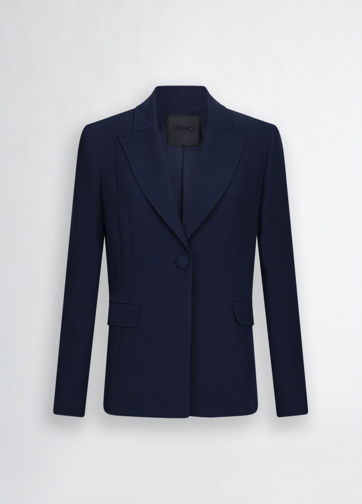 Cady crepe blazer cobalt blue Liu Jo - large image number 6 Cady crepe blazer cobalt blue Liu Jo - large image number 6