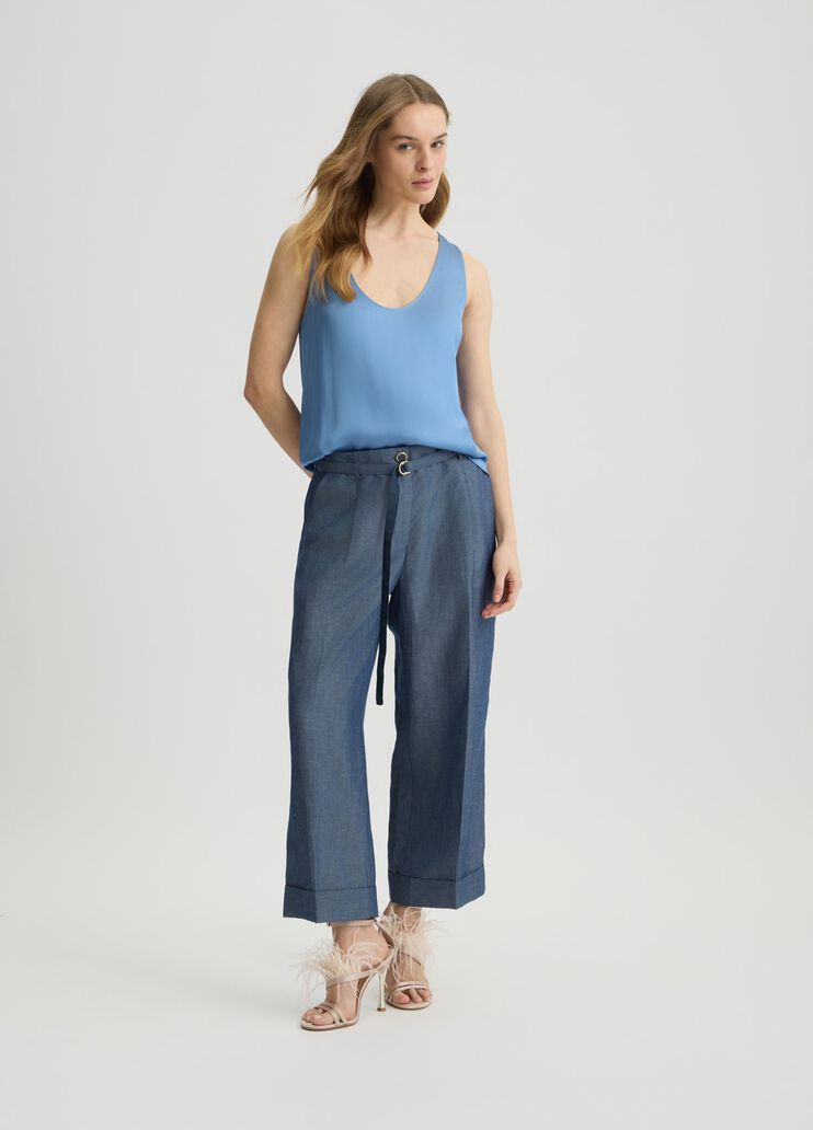 Satin top light blue Liu Jo - medium Satin top light blue Liu Jo - medium