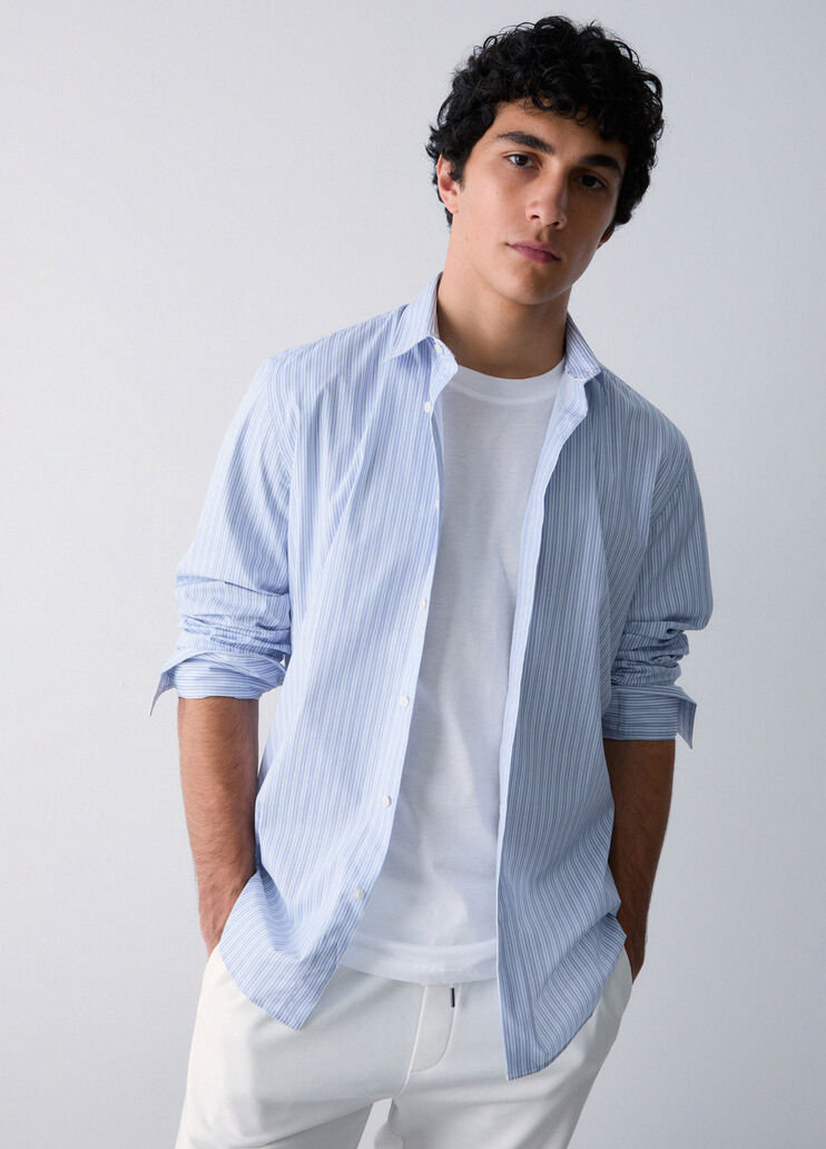 Printed poplin shirt stripes/light blue Liu Jo - medium