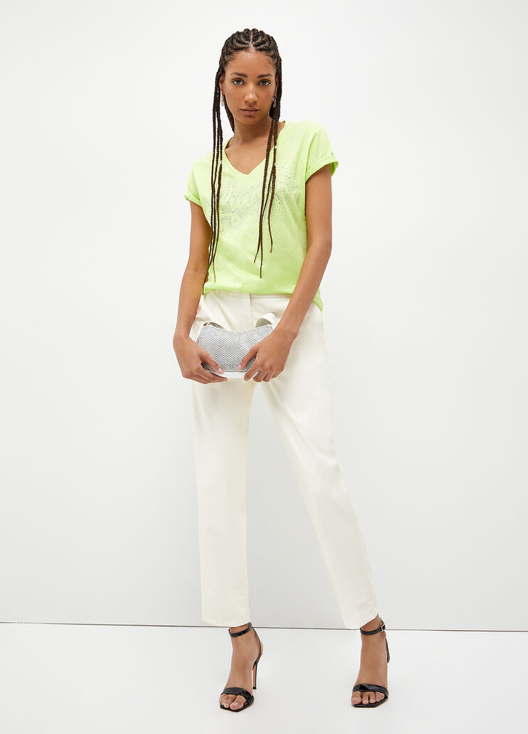 Eco-friendly T-shirt with logo acid green Liu Jo - look Eco-friendly T-shirt with logo acid green Liu Jo - look