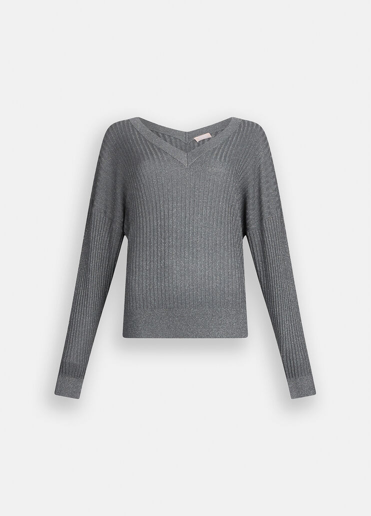 Pullover mit V-Ausschnitt Anthrazit Liu Jo - large image number 6