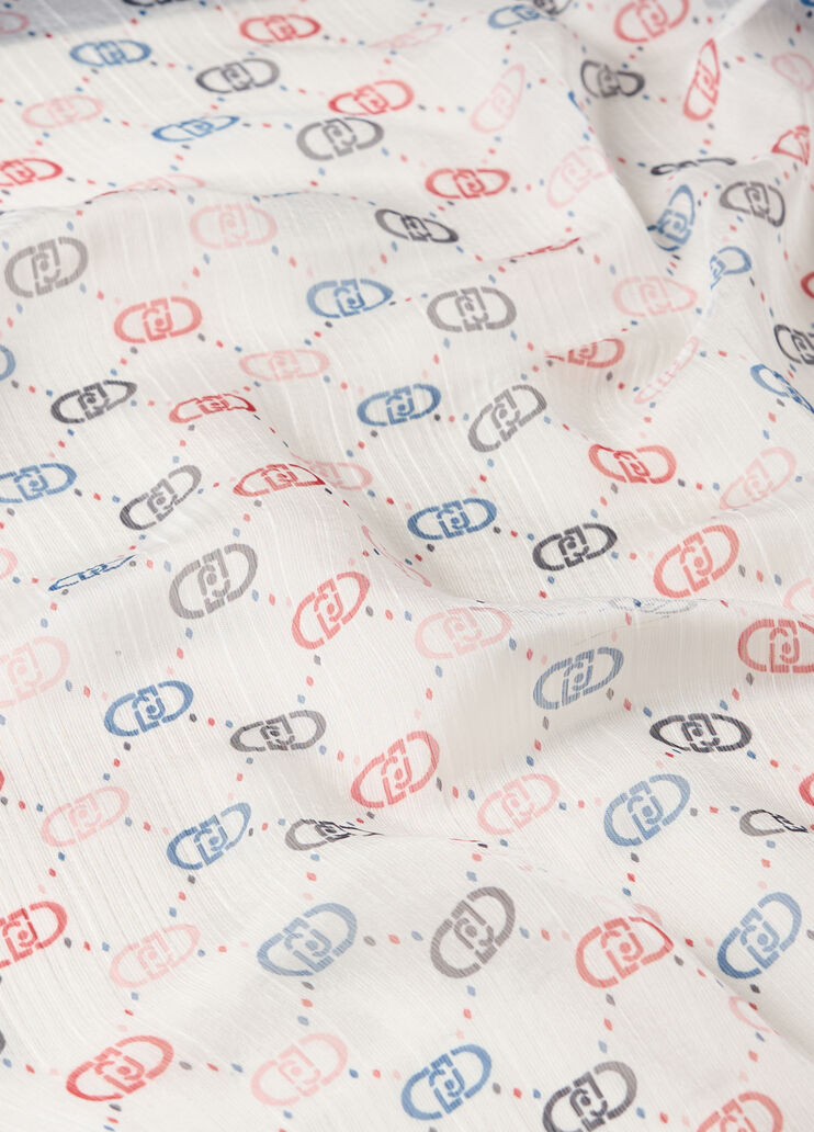 Scarf with logo print blue Liu Jo - medium