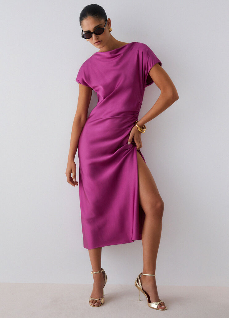 Langes Satinkleid Leuchtend Rosa Liu Jo - medium