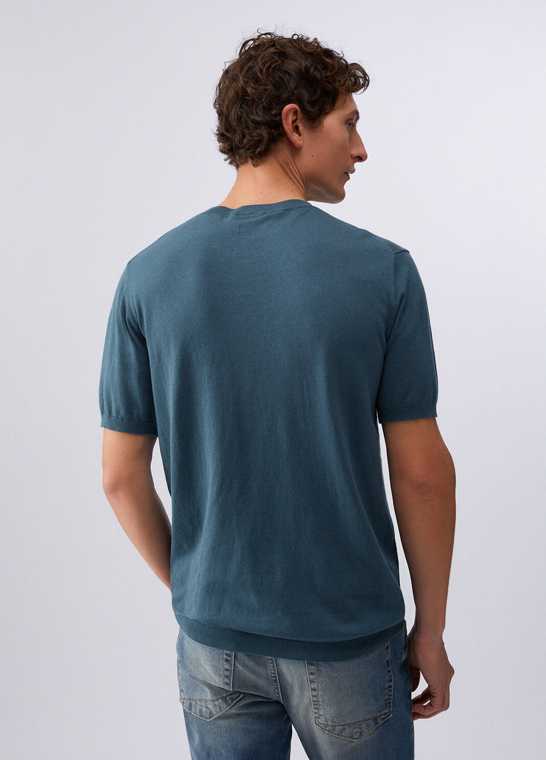 Silk-blend knit T-shirt blue Liu Jo - large image number 1