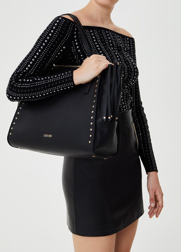 Shopping bag with stars Black Liu Jo - large image number 1 Shopping bag with stars Black Liu Jo - large image number 1