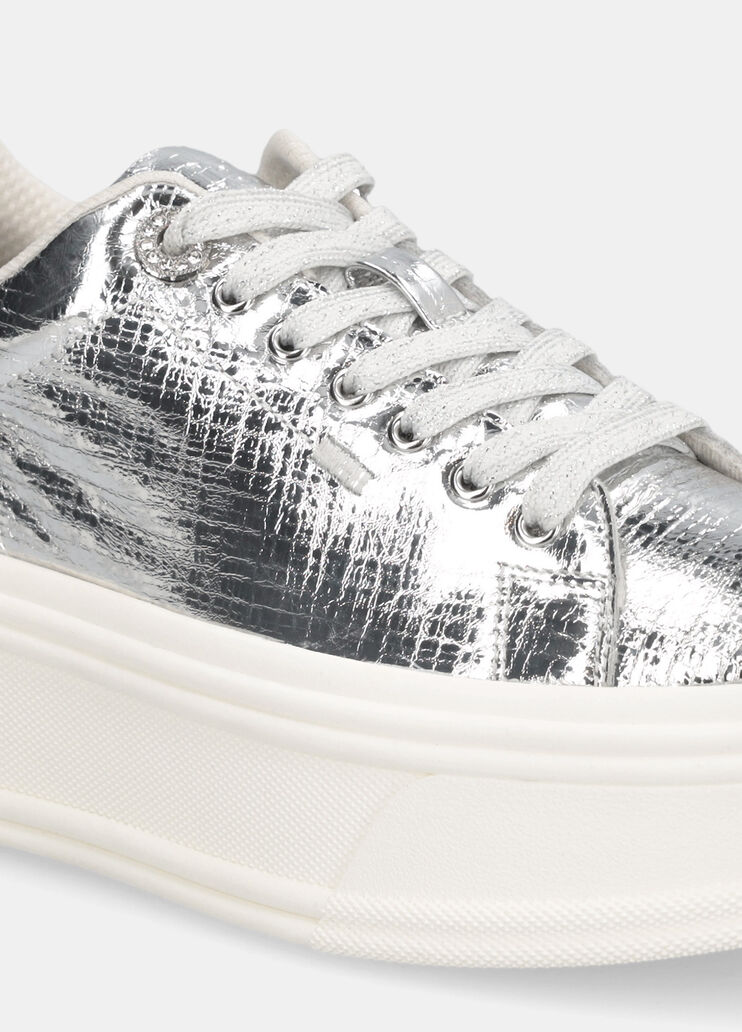 Cracked-effect sneakers silver Liu Jo - large image number 6 Cracked-effect sneakers silver Liu Jo - large image number 6