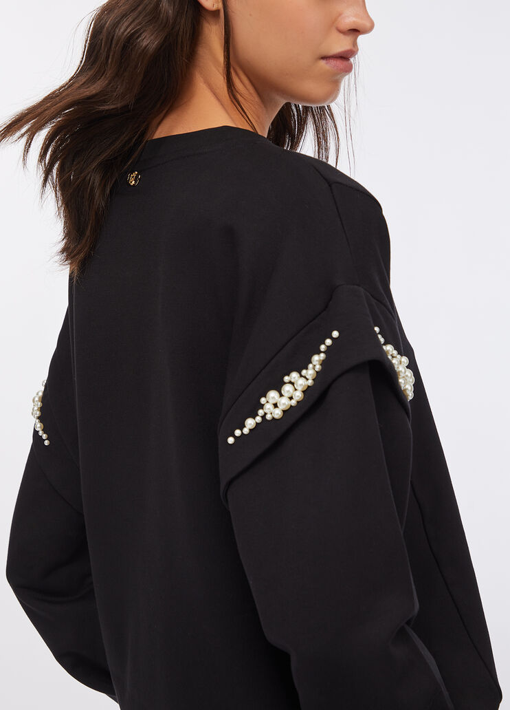 Sweatshirt with maxi beads black Liu Jo - large image number 3