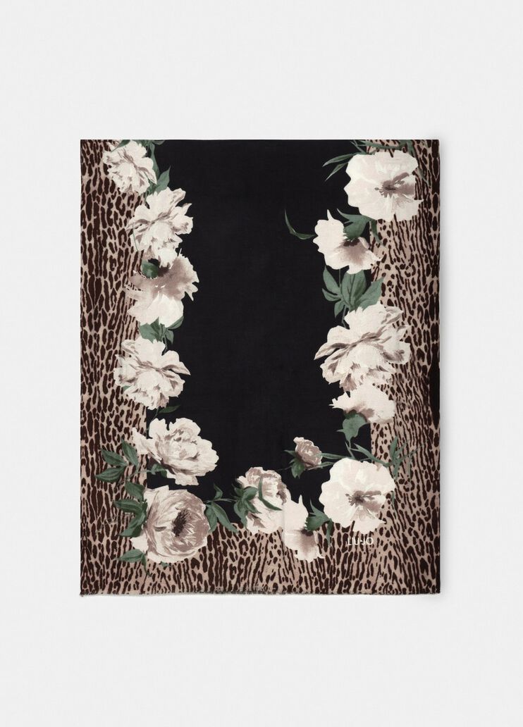 Stola mit floralem Animal-Print Schwarz Liu Jo - medium