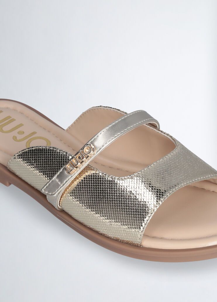 Metallic-effect flat sandals gold-colour Liu Jo - medium Metallic-effect flat sandals gold-colour Liu Jo - medium