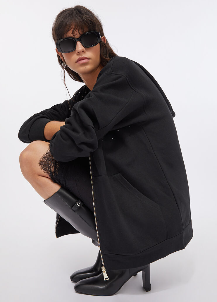 Baumwollsweatshirt mit Strass Schwarz Liu Jo - large image number 4