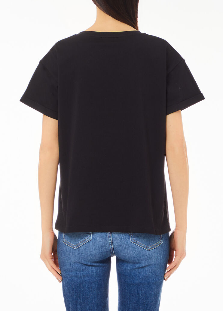 T-shirt with logo and sequins black Liu Jo - medium T-shirt with logo and sequins black Liu Jo - medium