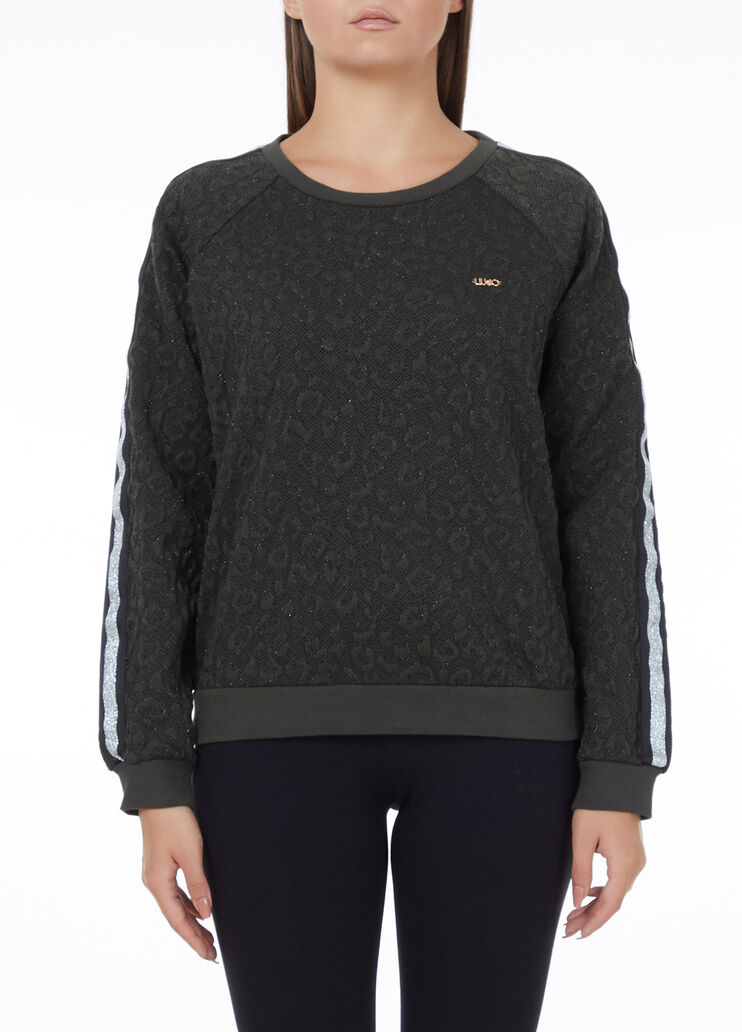 Animal-print jacquard sweatshirt Green Liu Jo - large image number 0