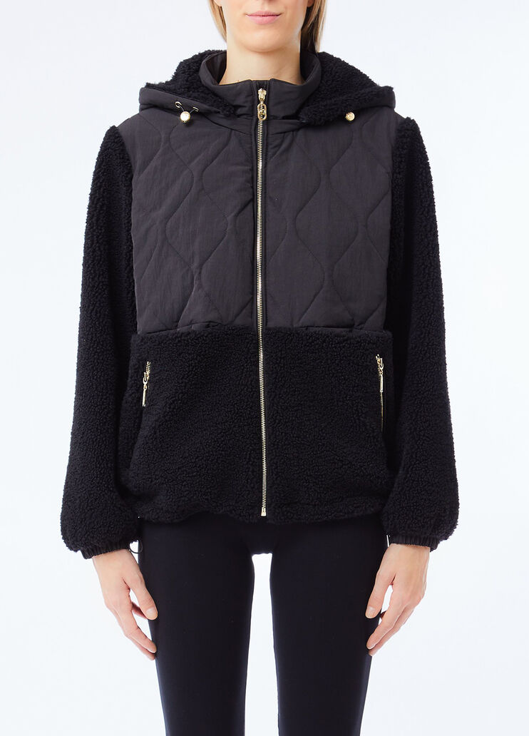 Teddy jacket with hood black Liu Jo - medium