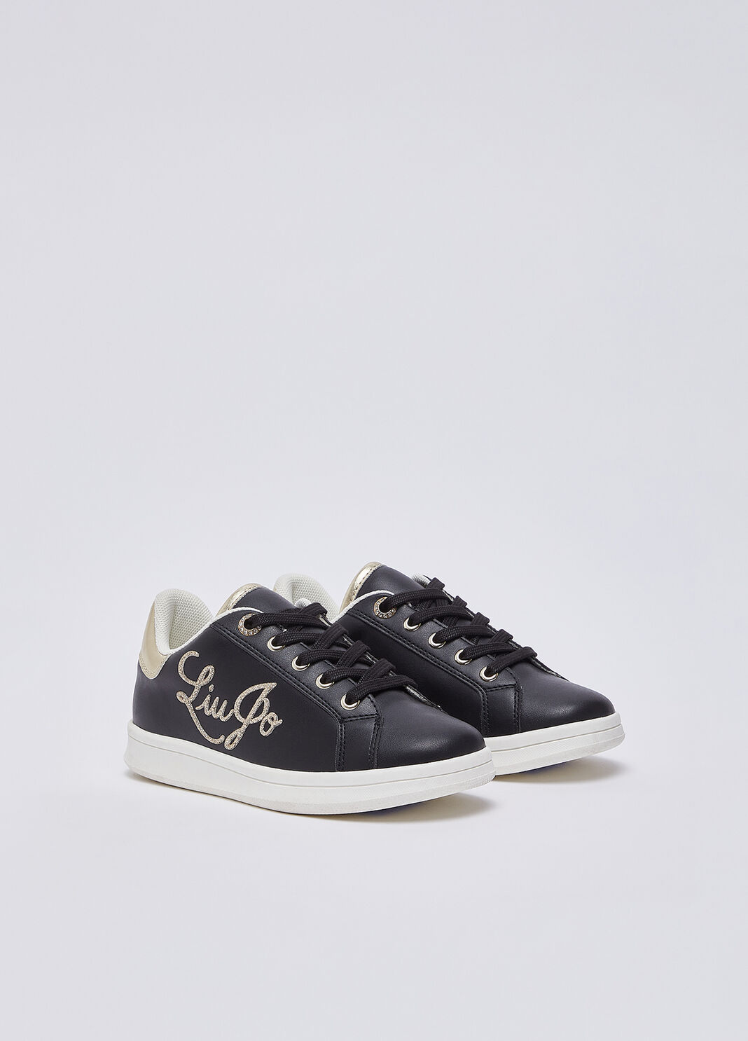 Glitter Logo Sneakers black/gold Liu Jo - large image number 1