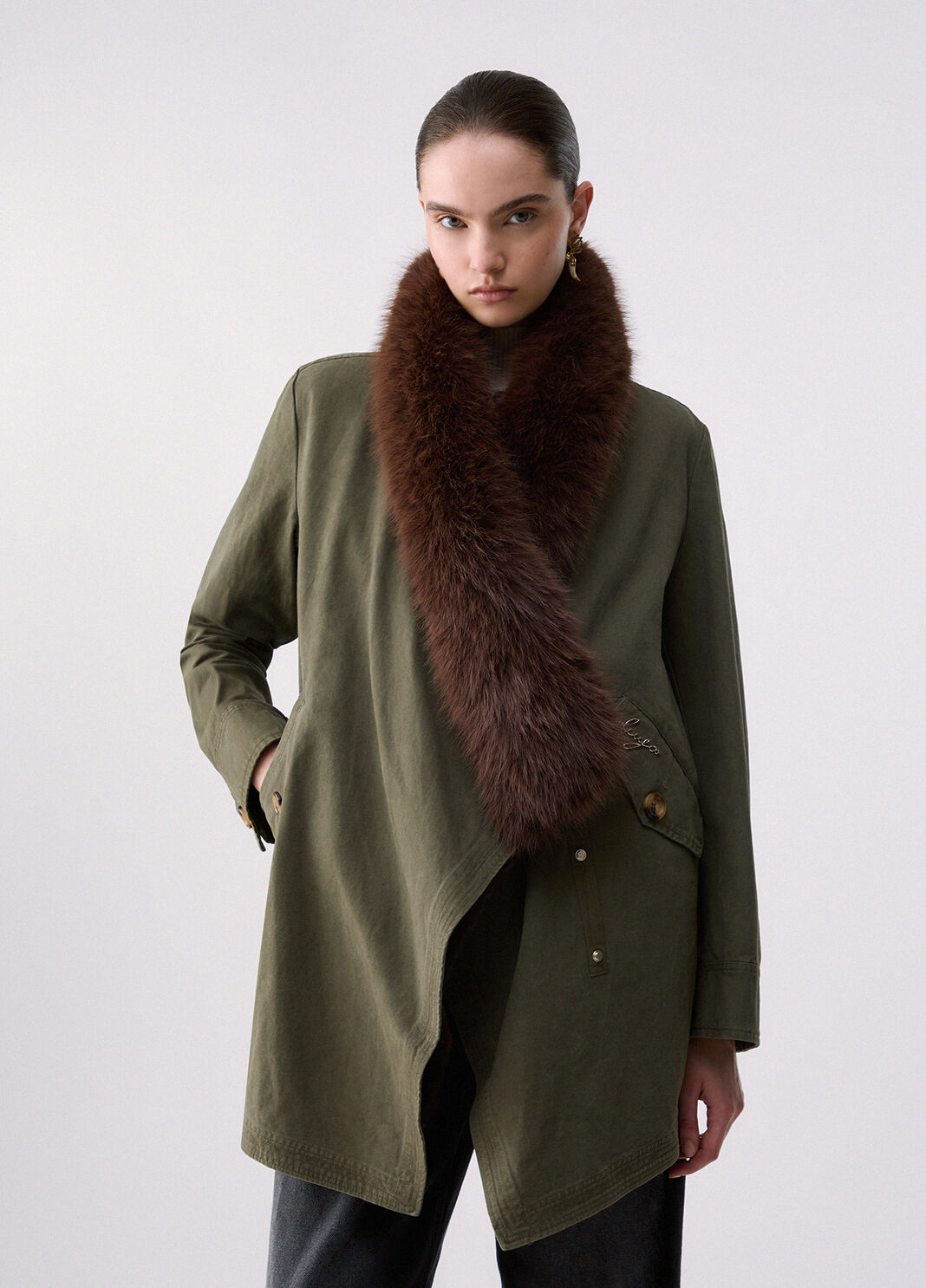 Parka with removable faux fur green Liu Jo - large image number 0