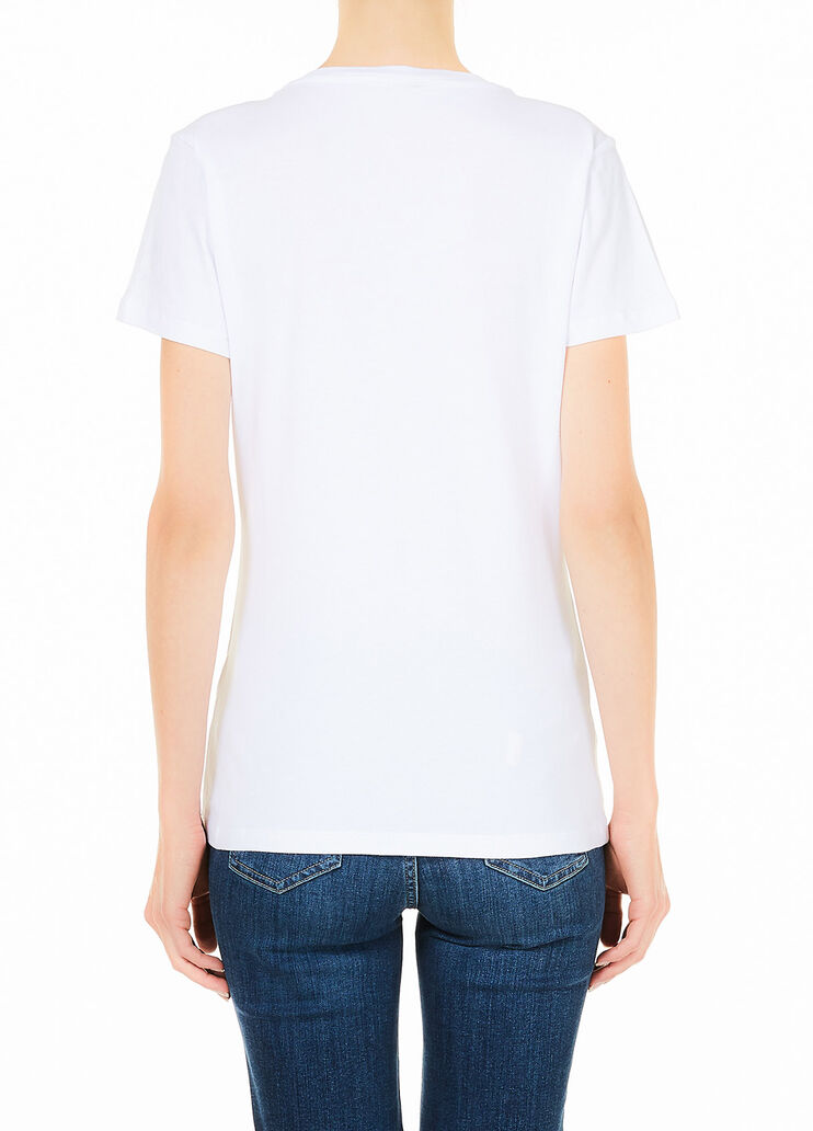 T-shirt with appliqués Optic White Liu Jo - large image number 1 T-shirt with appliqués Optic White Liu Jo - large image number 1