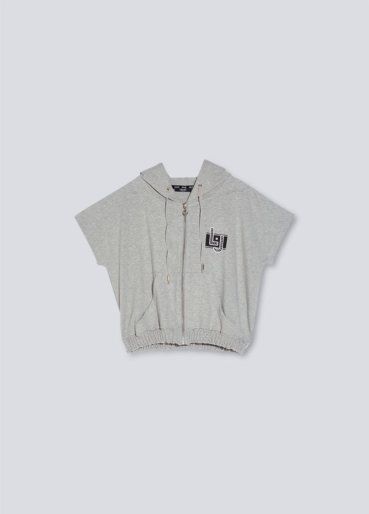 Экологичный жилет с капюшоном светло-серый Liu Jo - large image number 4