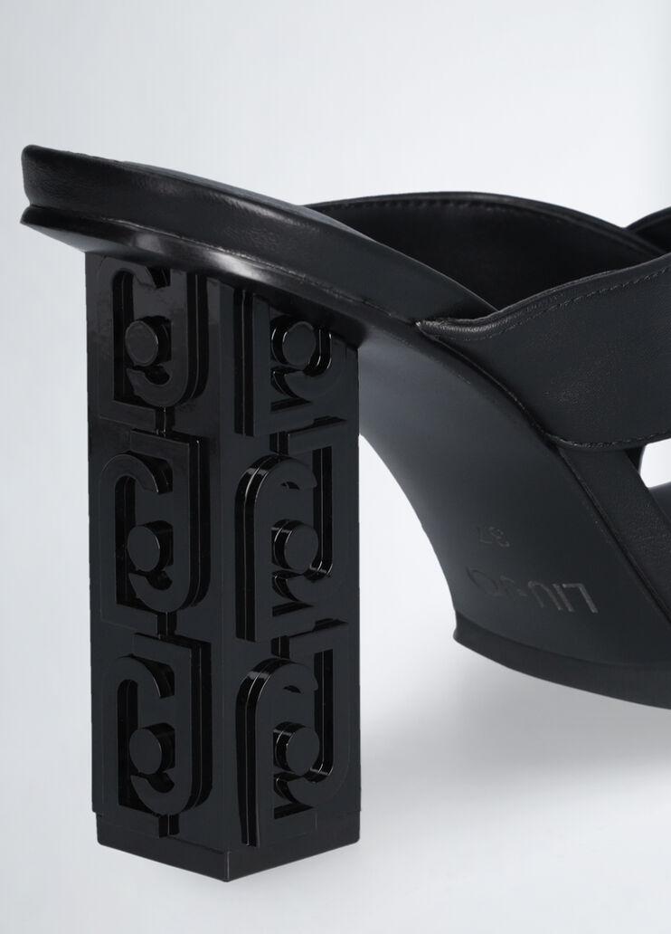 Sandals with branded heel black Liu Jo - medium Sandals with branded heel black Liu Jo - medium
