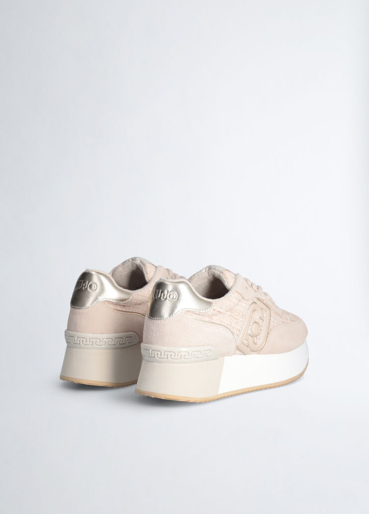 Sneakers à plateforme en tweed rose Liu Jo - large image number 1